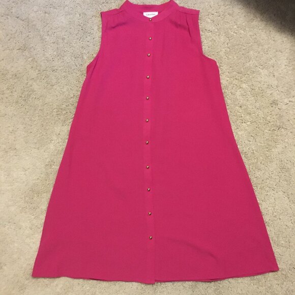 Malibu Barbie Pink Sleeveless Button Down Dress - Picture 11 of 14